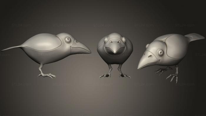 Bird figurines (Corbie 5, STKB_0160) 3D models for cnc